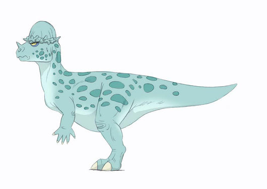 Pachycephalosaurus Pencil Drawing with Wall Decal