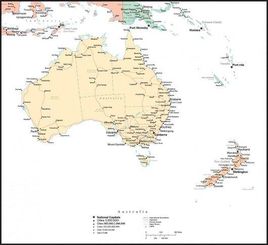 Map of Australia Wall Mural