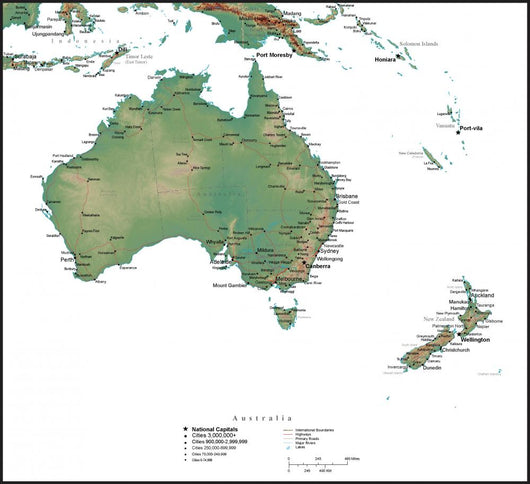 Map of Australia Wall Mural