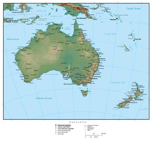 Map of Australia Wall Mural