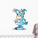 Cartoon Blue Alien Wall Decal