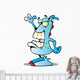 Cartoon Blue Alien Wall Decal
