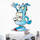 Cartoon Blue Alien Wall Decal