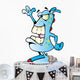 Cartoon Blue Alien Wall Decal