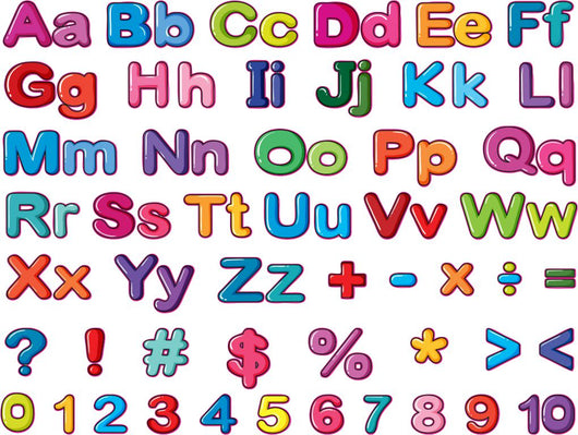 Alphabet and Numbers Sticker Set