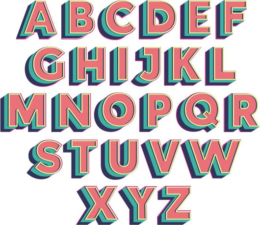 Retro Alphabet Sticker Set