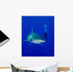 Diver Swimming with Oceanic Wall Decal Design 4