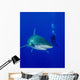Diver Swimming with Oceanic Wall Decal Design 4