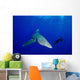 Diver Follows Oceanic Whitetip Wall Decal