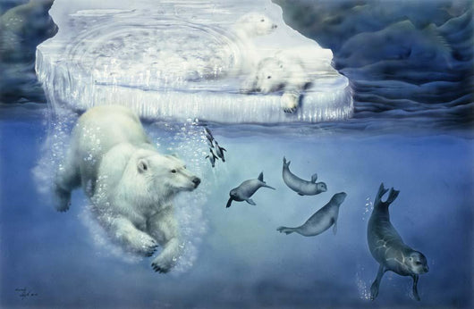 Polar Bears Seals Wall Decal