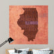 Illinois State Words Wall Mural