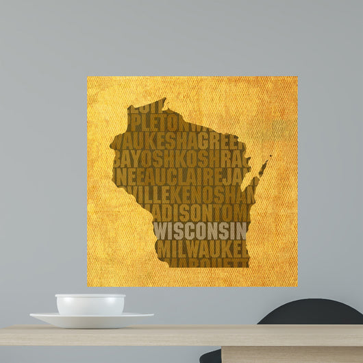 Wisconsin State Words Wall Mural