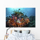 Orange Corals and Fish Wall Decal