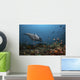 Giant Oceanic Manta Ray with Fish Wall Decal