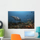 Giant Oceanic Manta Ray with Fish Wall Decal