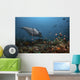 Giant Oceanic Manta Ray with Fish Wall Decal
