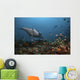 Giant Oceanic Manta Ray with Fish Wall Decal