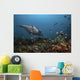 Giant Oceanic Manta Ray with Fish Wall Decal