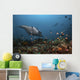 Giant Oceanic Manta Ray with Fish Wall Decal