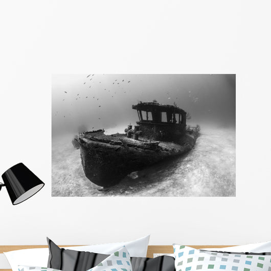 Tugboat Wreck Bahamas Wall Decal