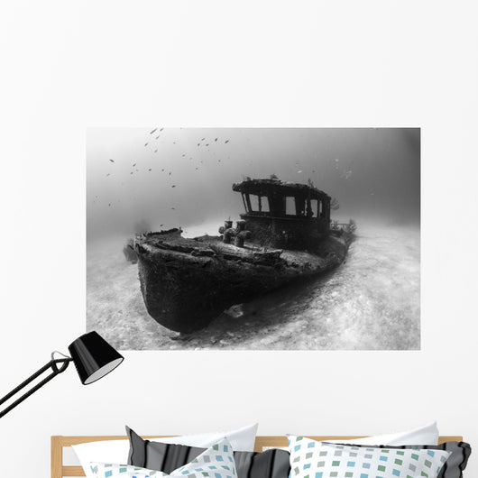 Tugboat Wreck Bahamas Wall Decal