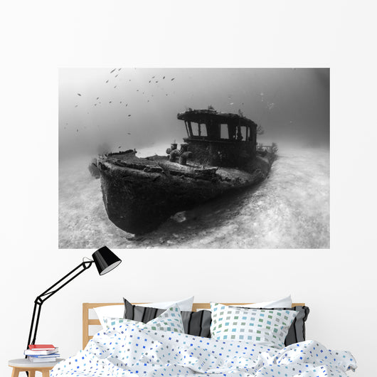 Tugboat Wreck Bahamas Wall Decal