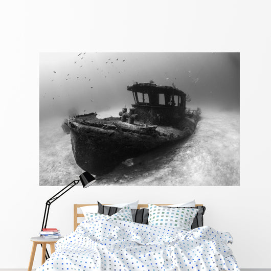 Tugboat Wreck Bahamas Wall Decal