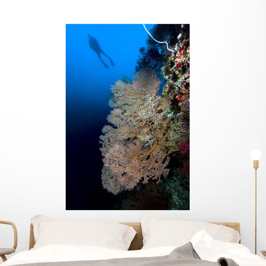 Sea Fan with Diver Wall Decal