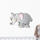 Cartoon Big elephant with Tusks Wall Decal