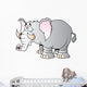 Cartoon Big elephant with Tusks Wall Decal