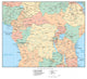 Political Map Central Africa Wall Decal