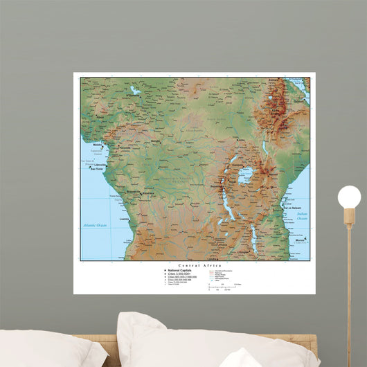 Geographic Map Central Africa Wall Decal