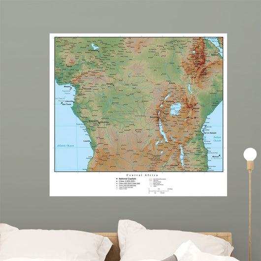 Geographic Map Central Africa Wall Decal