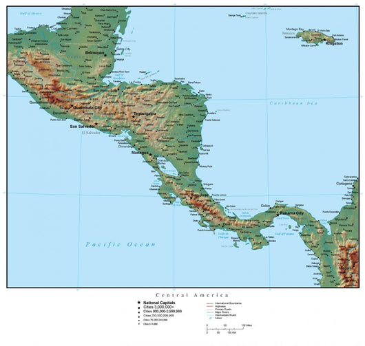 Map of Central America Wall Decal