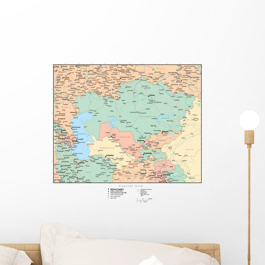 Political Map Asia Wall Decal