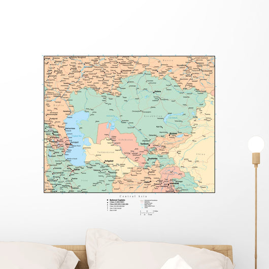 Political Map Asia Wall Decal