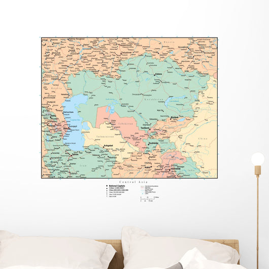 Political Map Asia Wall Decal