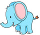 Blue Elephant Wall Decal