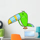 Cartoon Green Baby Toucan Wall Decal