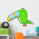 Cartoon Green Baby Toucan Wall Decal