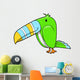 Cartoon Green Baby Toucan Wall Decal