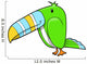 Cartoon Green Baby Toucan Wall Decal