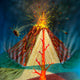 Diagram Volcano Erupting Wall Decal