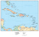 Political Map Caribbean America Wall Decal