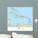 Political Map Caribbean America Wall Decal