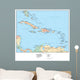 Political Map Caribbean America Wall Decal