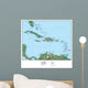 Map Caribbean Wall Decal