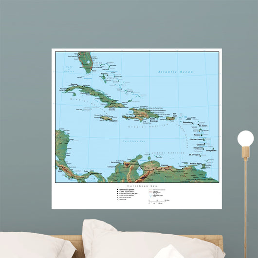 Map Caribbean Wall Decal