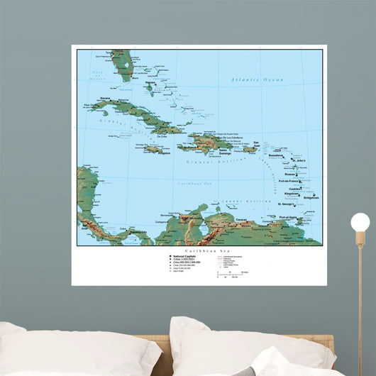 Map Caribbean Wall Decal