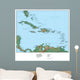 Map Caribbean Wall Decal